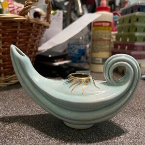 gold and blue vintage lamp